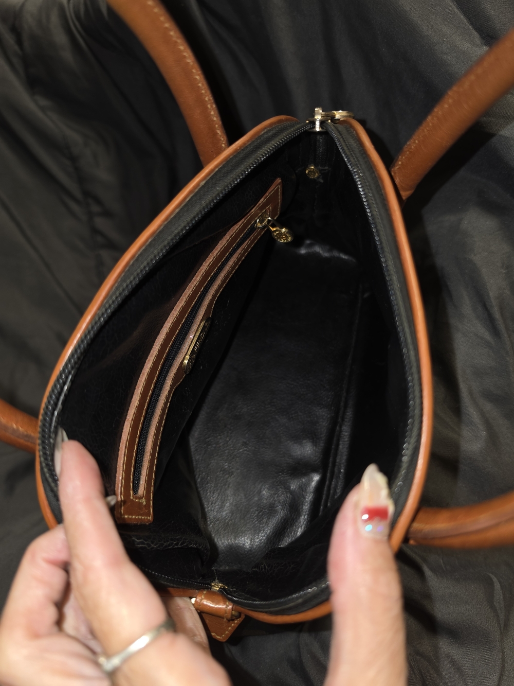 AUTHENTIC Fendi Brown and Black Striped Satchel - Picture 5 of 13